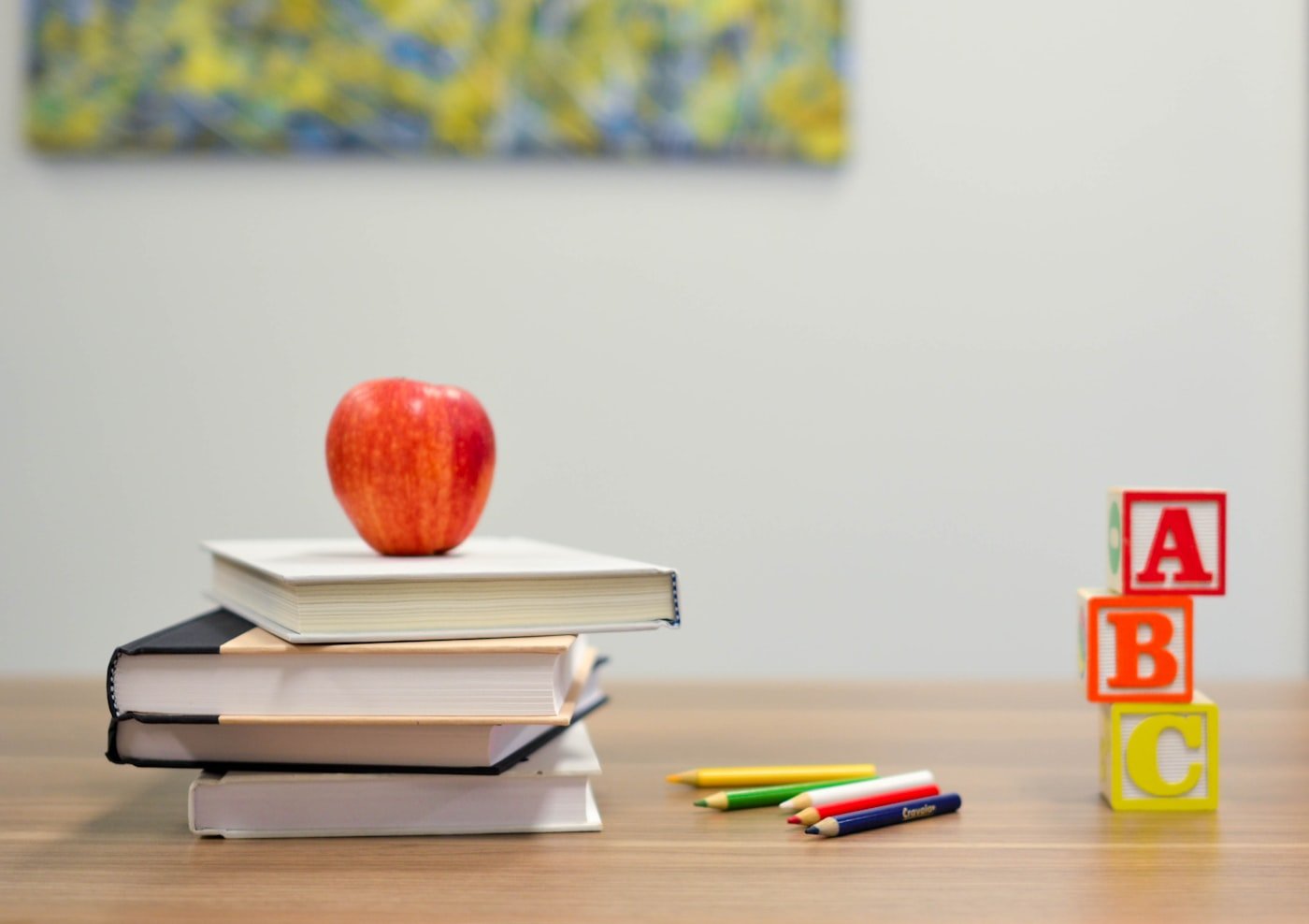 Libri di studio con lettere ABC